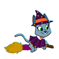 Blue Cat Halloween Sticker by The High Meows