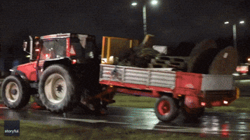 Drivers Dodge Fireworks Launched by Protesting Farmers