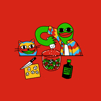 KAKTUZBOY cat red green vegetables GIF