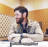 aborddelimpala excited jensen ackles tell me aborddelimpala GIF