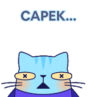 Tired Cat Sticker
