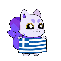 Flag Greece Sticker by Lucky Kat Studios