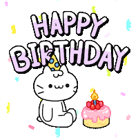 Excited Birthday Cake Sticker by Mikitti