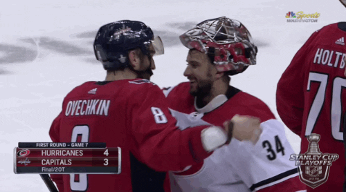 ice hockey hug GIF by NHL