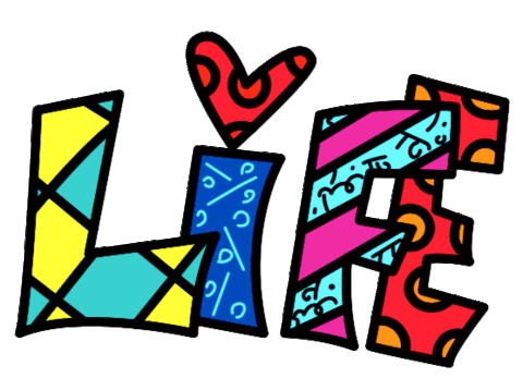 Life Sticker by Romero Britto