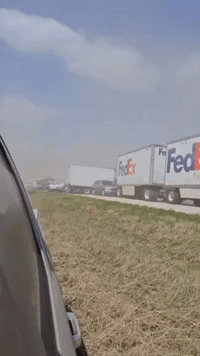Drivers Stranded on Illinois Interstate Following Large Crash During Dust Storm