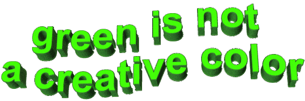 Green Is Not A Creative Color Sticker by AnimatedText