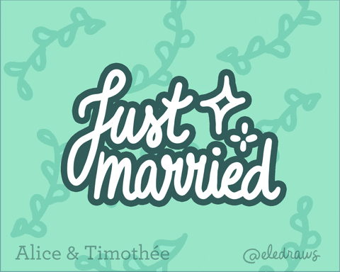 Just Married Love GIF by Eledraws (Eleonore Bem)