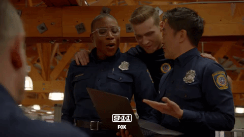 9-1-1 laughing GIF