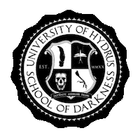 hydruspoetry black and white ravens coat of arms hydrus Sticker