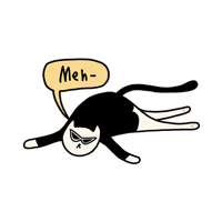 Tired Tuxedo Cat Sticker by Rocketpong