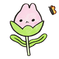 vonchons flower bunny butterfly vonchons Sticker