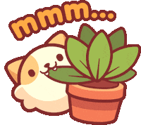 Cat Nom Sticker by Piffle