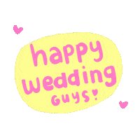 miniele happy pink wedding marriage Sticker