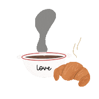 germainem coffee morning breakfast croissant Sticker