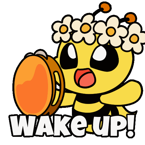 Wake Up Hello Sticker by Christophers Genie