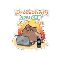 Cat Working Sticker by Bichi Mao