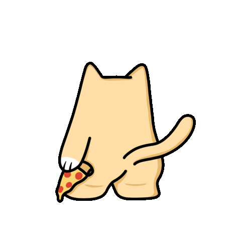 Theluckyneko cat pizza funny cat caturday Sticker