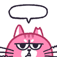 cibithecat speechless pink cat cibi its hint Sticker