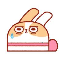 PugiBuni scared thinking bunny rabbit Sticker