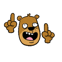 striffle happy bear up point Sticker