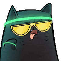 WeFlaps cat party black cat coral Sticker