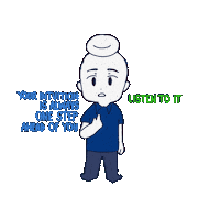 Listen To Yourself Self-Awareness Sticker by ironbrij