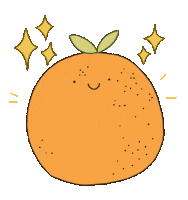 poppitoe orange sparkle leaf lemon Sticker