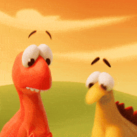 Scared Shock GIF by Claynosaurz