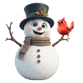 Boys Girls Snowman Sticker