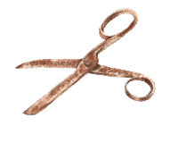 ninaiart old cut watercolor scissors Sticker