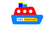 Tiny_Travelers travel car train airplane Sticker