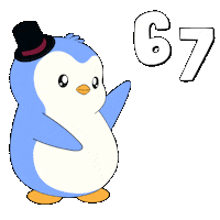 6 7 Penguin Sticker by Pudgy Penguins