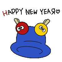 Happy New Year Character Sticker by WHCREATIVE