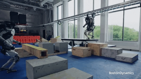 BostonDynamics giphygifmaker boston dynamics boston dynamics atlas robot vaulting GIF