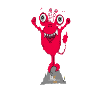 Excited Monster Sticker by jungenarbeit_nrw