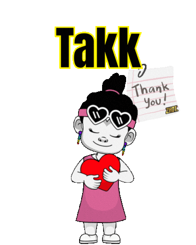 Takk Sticker by Zhotcita
