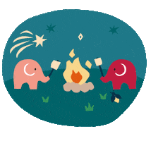 Camping Shooting Stars Sticker by Babipur