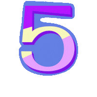 Typography Number Sticker