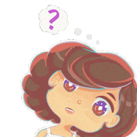 Confused Cute Girl Sticker