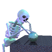 3D Skeleton Sticker by jjjjjohn