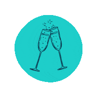 Cheers Champagne Sticker by Downtown Houston