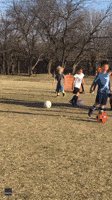Soccer Novice Uses His Head to Pull Off Hilarious Trick