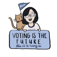 Freshoffthevote cat voting register to vote aapi Sticker