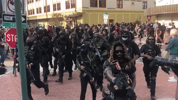 Black Paramilitary Group Marches Through Downtown Lafayette