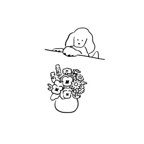 Dog 花 Sticker