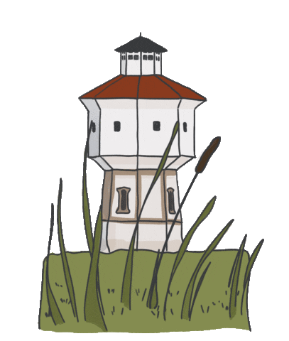 Ostfriesland Wasserturm Sticker by Reggaeville.com