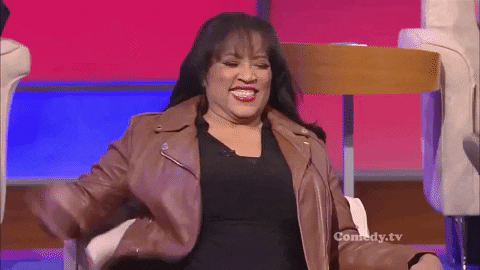 jackeeharry giphygifmaker laugh laughing embarrassed GIF