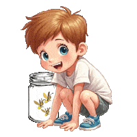 Boys Girls Fireflies Sticker