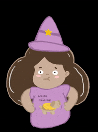 Zcatnation kawaii animated purple witch GIF